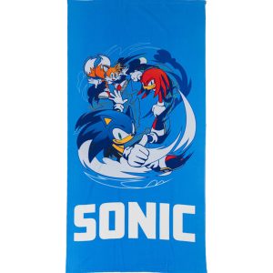 Sonic the Hedgehog handduk, strandhandduk 70x140 cm (snabbtorkande)