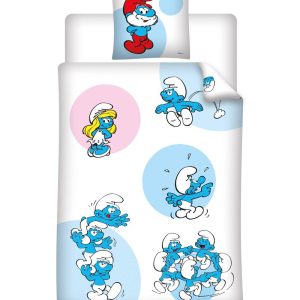 Smurfs påslakanset 140x200 cm, 63x63 cm