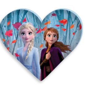 Disney Frozen lövformat, dekorationskudde 35x30 cm i velour