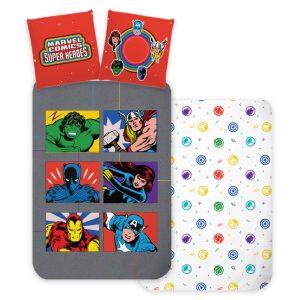Avengers Symbols barns påslakanset 100x135 cm, 40x60 cm