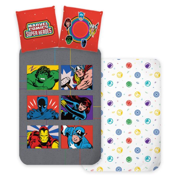 Avengers Symbols barnbäddset 100x135 cm, 40x60 cm