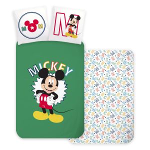 Disney Mickey Letters påslakan 140×200 cm, örngott 70×90 cm