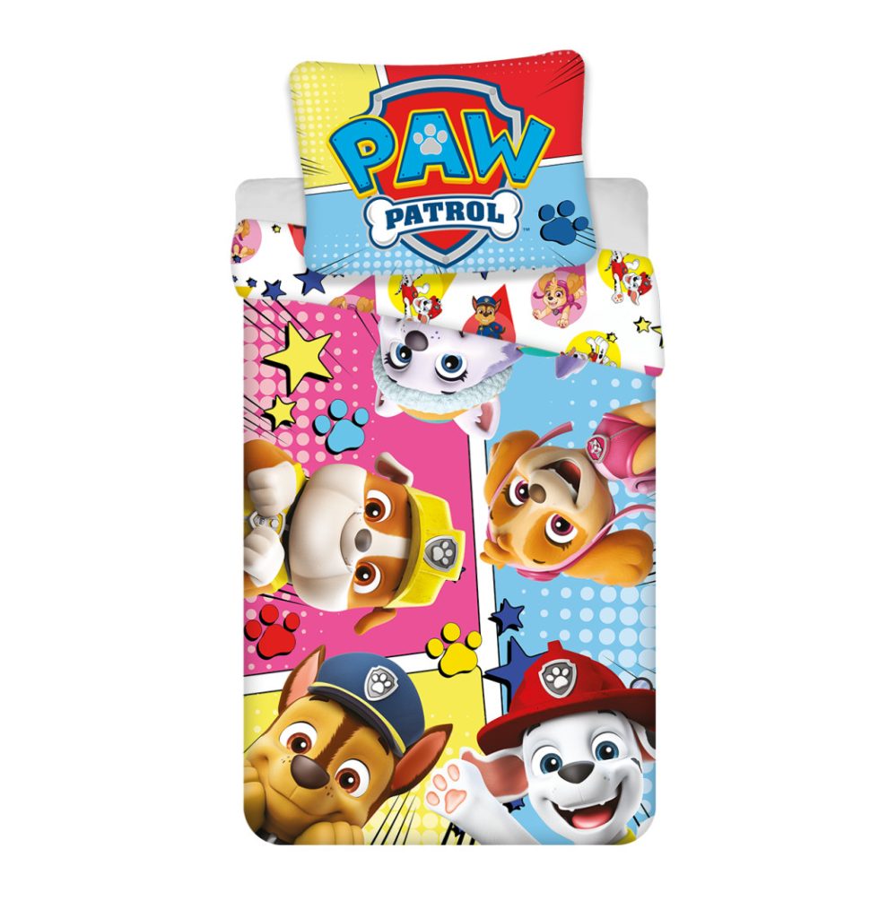 Paw Patrol påslakanset 140×200 cm, 70×90 cm