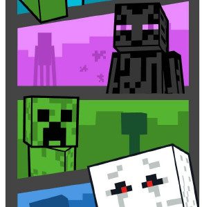 Minecraft Handduk/Strandhandduk 70x140 cm – Badlakan Bomull Hög Absorption