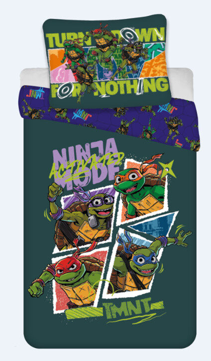 Teenage Mutant Ninja Turtles Activated barnbäddset 100×135 cm, 40×60 cm