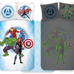 Avengers självlysande barns förskolebäddset 100x135 cm, 40x60 cm