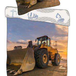 Construction Sunset Loader påslakanset 140×200 cm, 70×90 cm