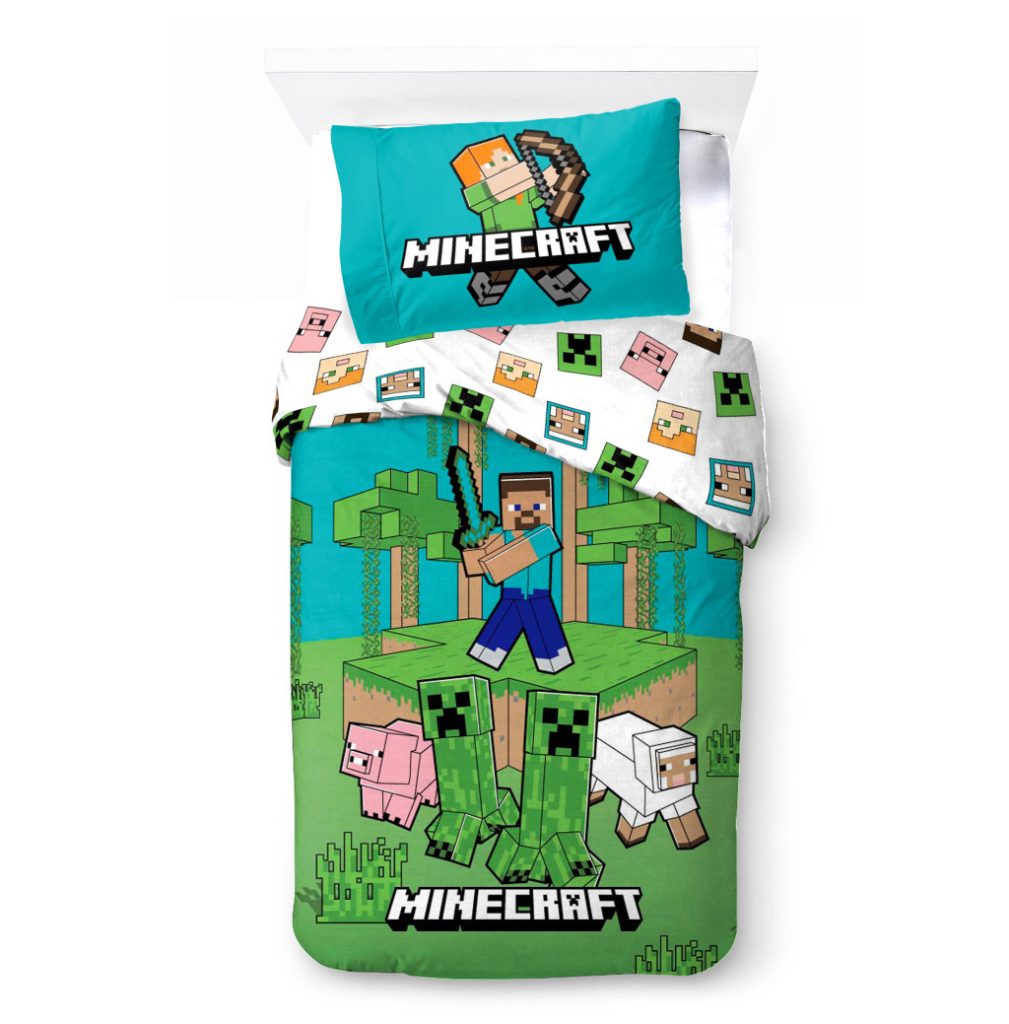 Minecraft Jungle Explore påslakan set 140×200 cm, 70×90 cm