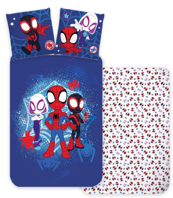 Spidey City Adventures påslakanset / bäddset, 100×135 cm, 40×60 cm, bomull