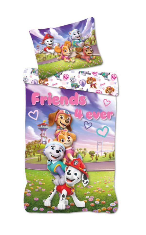 Paw Patrol Friends 4 Ever påslakanset 140×200 cm, 70×90 cm