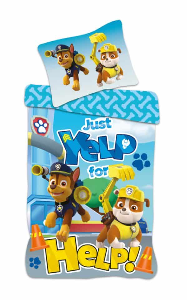 Paw Patrol Help! påslakan set 140×200 cm, 70×90 cm