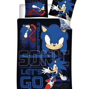Sonic the Hedgehog Unstoppable Barnbäddset 100×135 cm, 40×60 cm