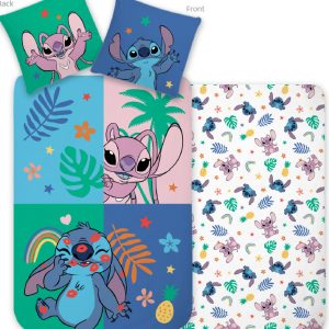 Disney Lilo and Stitch påslakan Joyful Jungle 140×200 cm, 70×90 cm