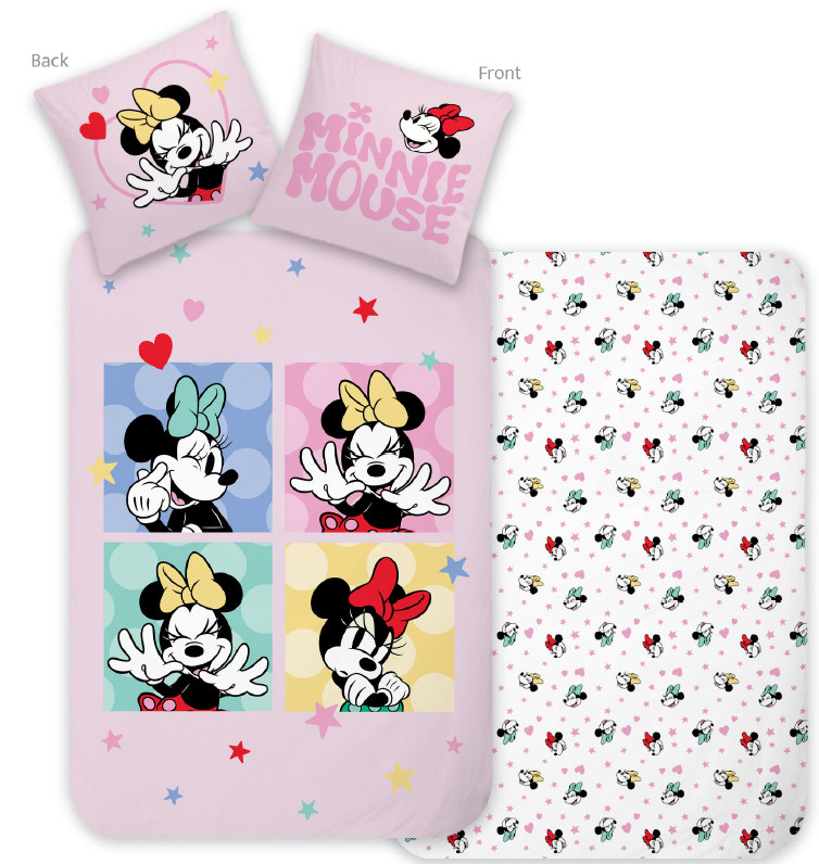 Disney Minnie Love & Laughter påslakan set 140×200 cm, 70×90 cm