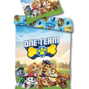 Paw Patrol One Team barns påslakan 100×135 cm, örngott 40×60 cm