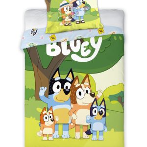 Bluey Family Snuggle barn, sängklädesset 100×135 cm, 40×60 cm