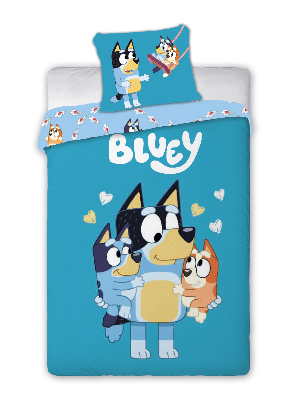 Bluey Loving Moments barns påslakanset 100x135 cm, 40x60 cm