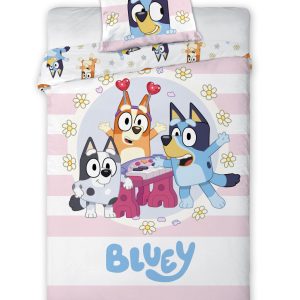 Bluey Joyful barnsängkläder för förskola 100x135 cm, 40x60 cm