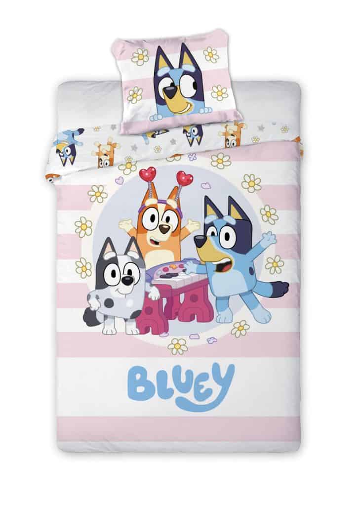Bluey Joyful barnsängkläder för förskola 100x135 cm, 40x60 cm
