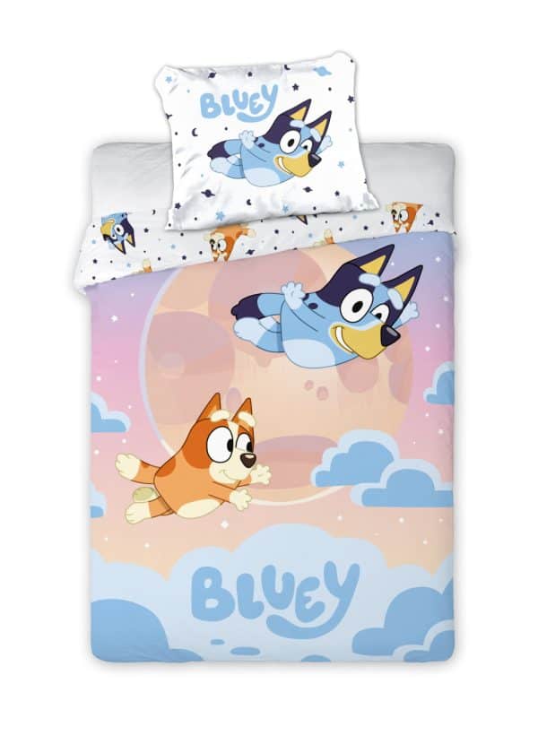 Bluey Dream Flight påslakan 140×200 cm, örngott 70×90 cm