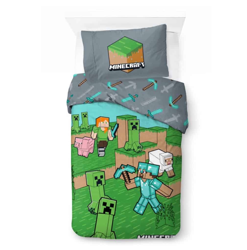 Minecraft Animals and Mobs påslakan 140×200 cm, örngott 70×90 cm