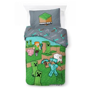 Minecraft Animals and Mobs påslakan 140×200 cm, örngott 70×90 cm
