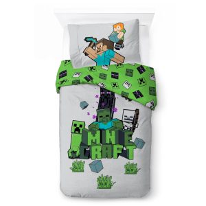 Minecraft Build and Explore påslakan 140×200 cm, örngott 70×90 cm