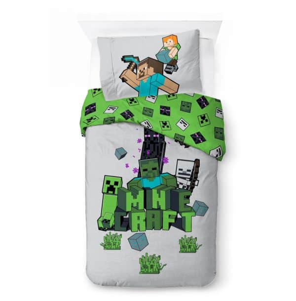Minecraft Build and Explore påslakan 140×200 cm, örngott 70×90 cm