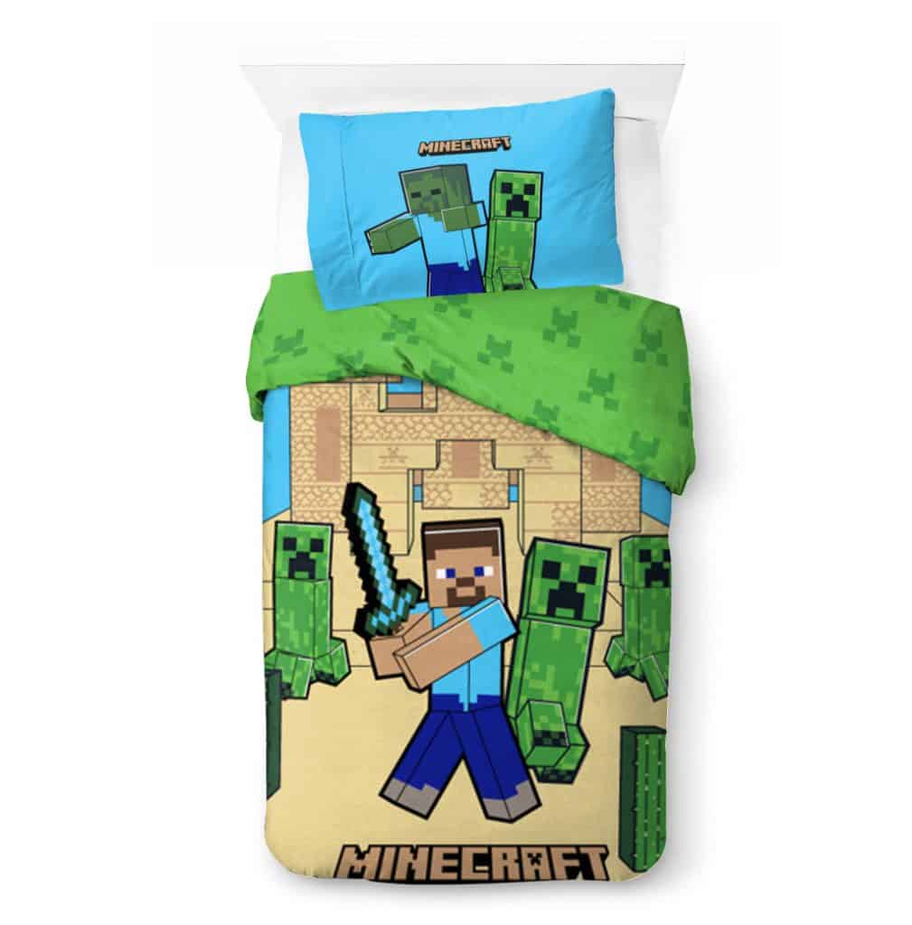 Minecraft Sand Castles påslakanset 140×200 cm, 70×90 cm