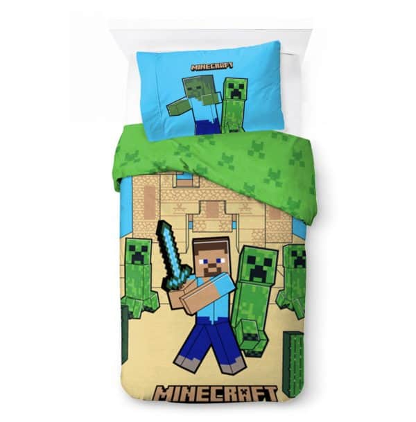 Minecraft Sand Castles påslakanset 140×200 cm, 70×90 cm
