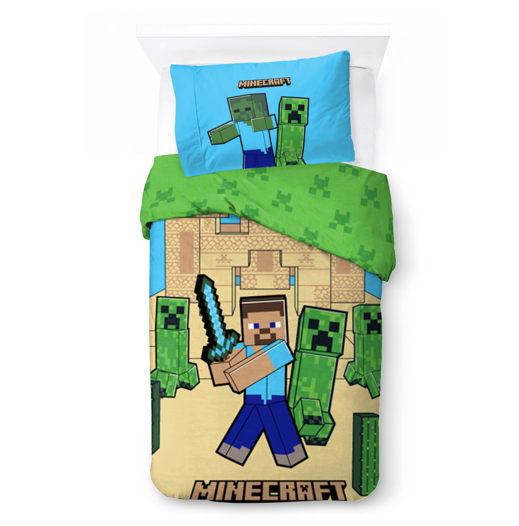 Minecraft Sand Castles påslakanset 140×200 cm, 70×90 cm