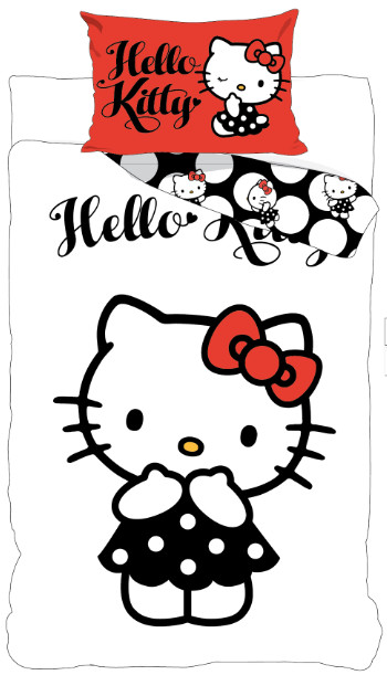 Hello Kitty barn, förskolebäddset 100x135 cm, 40x60 cm