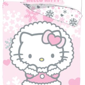 Hello Kitty Cozy Winter barn- och spjälsängsset 100x135 cm, 40x60 cm