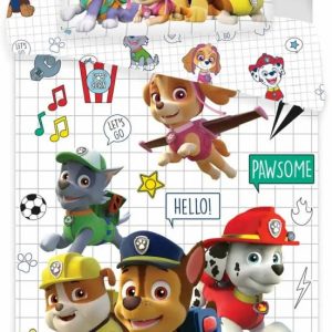 Paw Patrol Grid barns påslakanset 100×140 cm, 40×45 cm