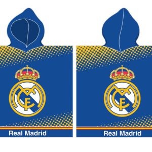 Real Madrid blå strandhandduk poncho 55x110 cm