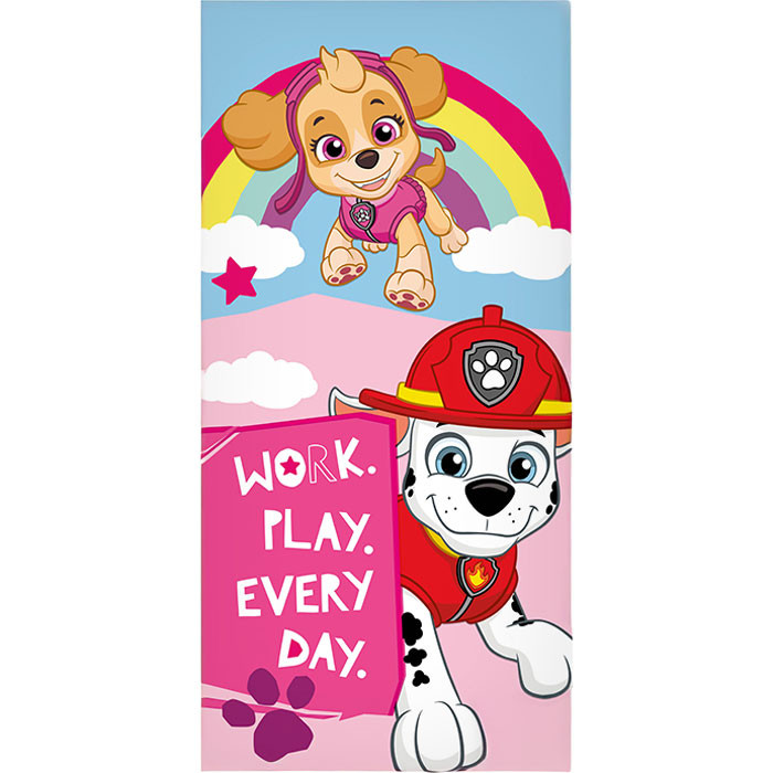 Paw Patrol Work and Play badhandduk, strandhandduk 70x140 cm