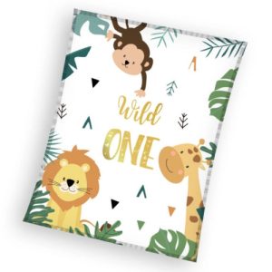 Animals Wild One coral fleece polarfilt 110x140 cm