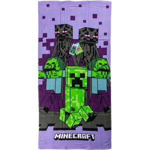 Minecraft lila badhandduk, strandhandduk 70x140 cm