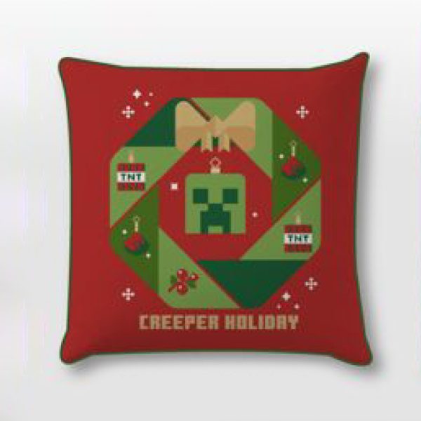 Minecraft Creeper Holiday julig dekorativ kuddfodral 40x40 cm sammet