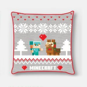 Minecraft julig dekorativ kuddfodral 40x40 cm i sammet