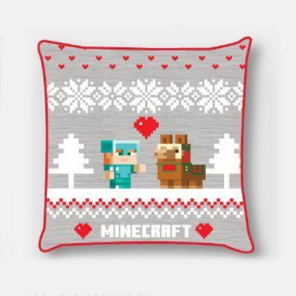 Minecraft julig dekorativ kuddfodral 40x40 cm sammet