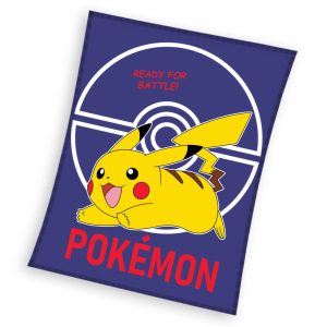 Pokémon Ready for Battle mörk fleecefilt 110x140 cm