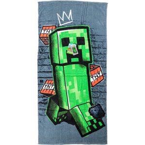 Minecraft Metro Art Creeper badhandduk, strandhandduk 70x140 cm