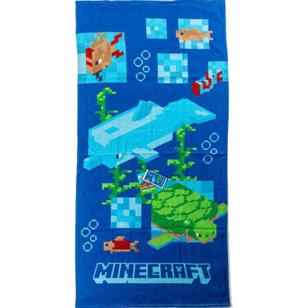 Minecraft Aquatic badhandduk, strandhandduk 70x140 cm