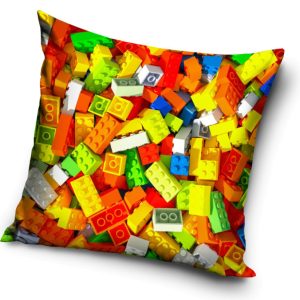 Bricks Lego-mönstrat kuddfodral 40x40 cm i velour