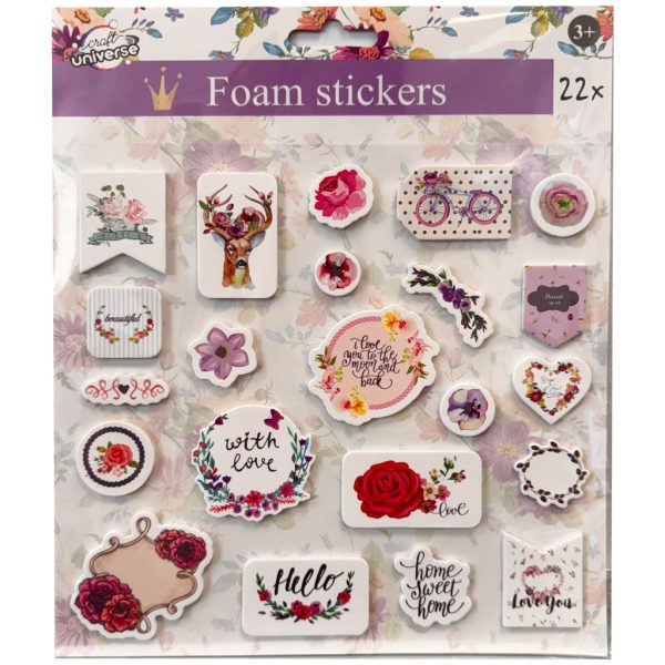 Colour blommor skumstickers 22 delar