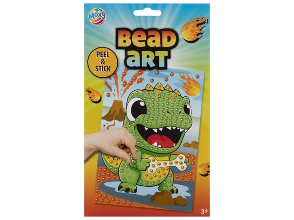 Kreativt set med pärlor och dinosaurieben