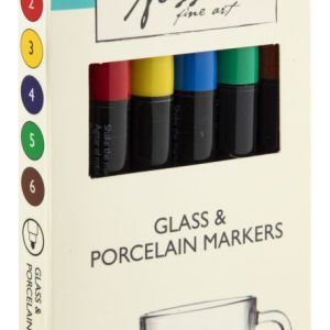 Colour Nassau glas- och porslinsmålarpennor, 6-pack