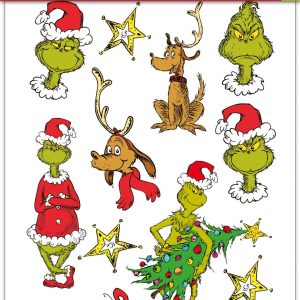 The Grinch Dr Seuss tatuering set, 13 delar