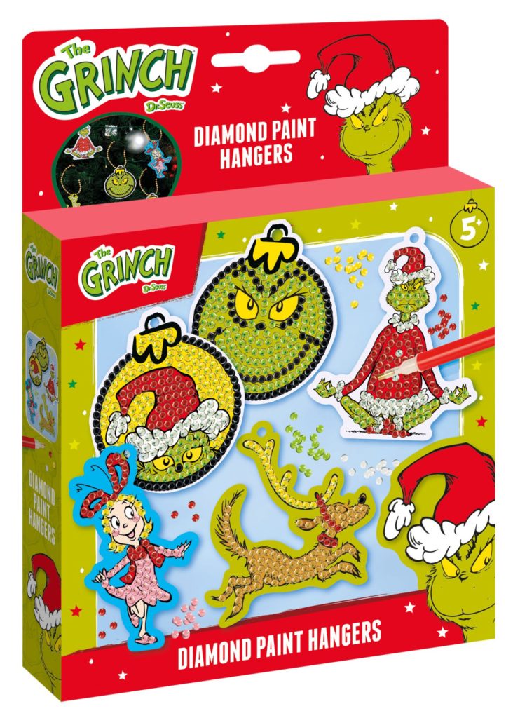 The Grinch Dr Seuss diamantmålning med upphängning 18x25 cm